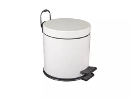 boyalı pedallı çöp kovası beyaz 5lt